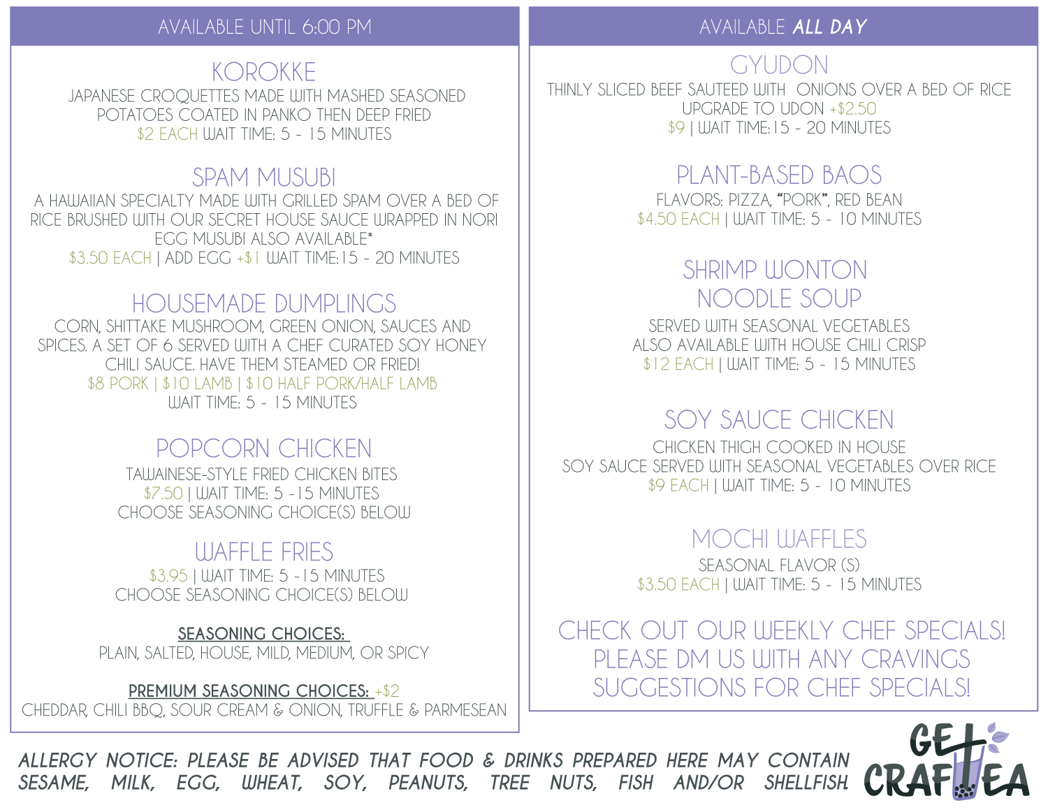 picture of the back menu