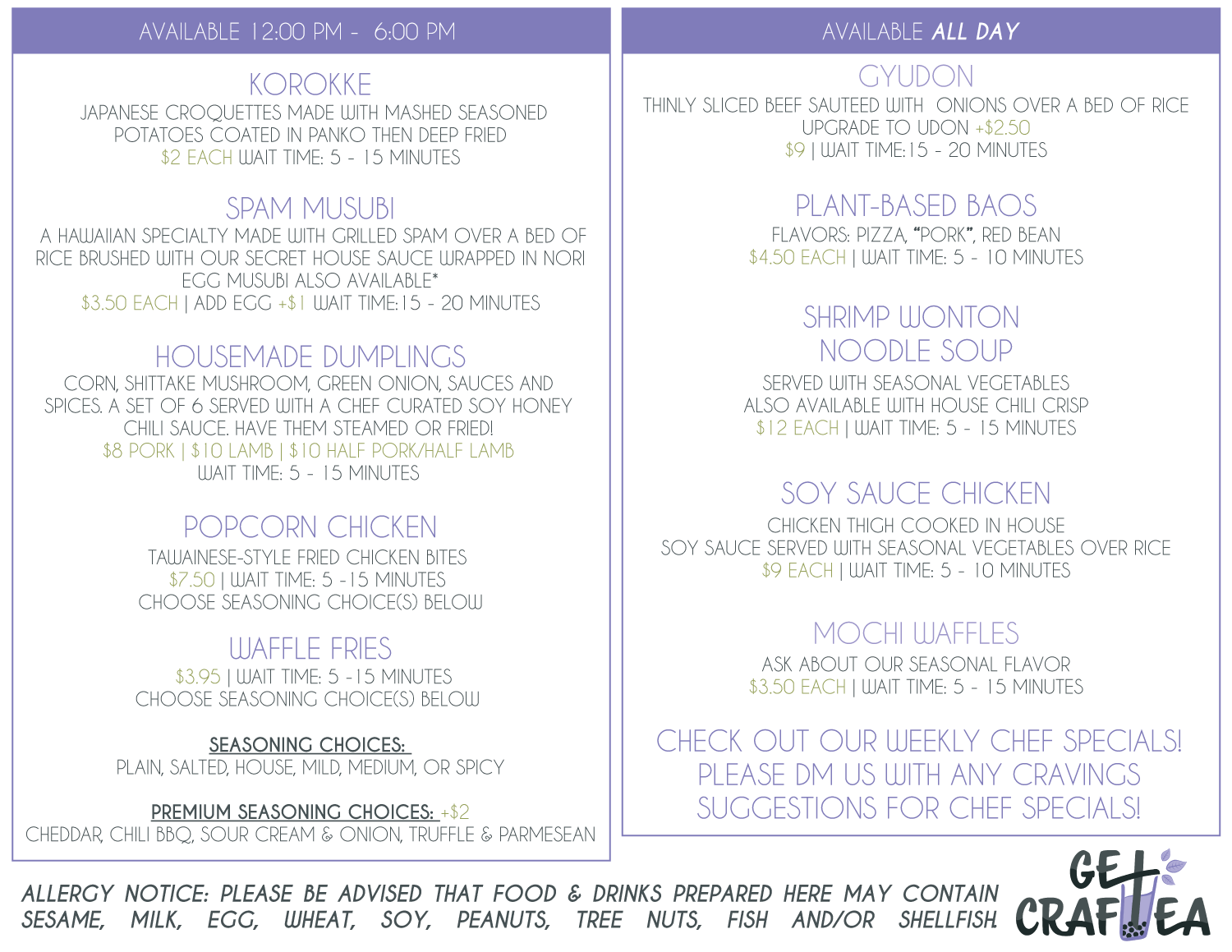 picture of the back menu